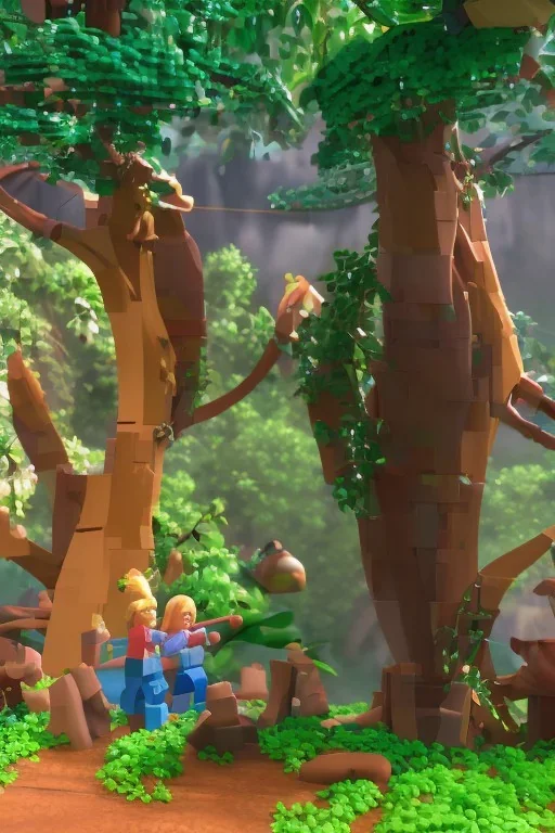 lego tree forest animals children