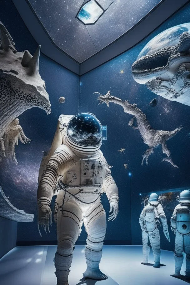 The museum exhibits great space creatures, stars and the world of space