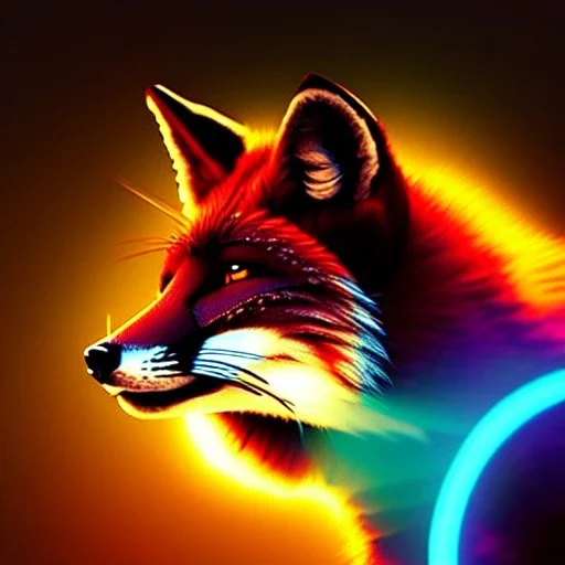 A fox fursona, Furry art, Digital art, cyberpunk, High quality, Backlighting, female, anthropomorphic, full body portrait, 8k resolution, fox tail, Realistic, high quality, great details, within portrait, masterpiece, best quality, cinematic lighting, detailed outfit, vibrant colors, perfect eyes, furry, human body, robotic arm, sfw, robotic, in the style of titanfall, highly detailed face, perfectly drawn