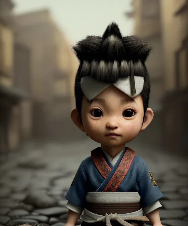 little boy samurai. shadows, Brent Weeks, Night Angel, cobblestone street alley, highly detailed, hyper-detailed, beautifully color-coded, insane details, intricate details, beautifully color graded, Cinematic, Color Grading, Editorial Photography, Depth of Field, DOF, Tilt Blur, White Balance, 32k, Super-Resolution, Megapixel, ProPhoto RGB, VR, Halfrear Lighting, Backlight, non photorealistic rendering