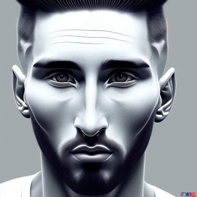 Messi whitemarble man, beautiful, eyes, full of details, hight definition, black backround, 8k