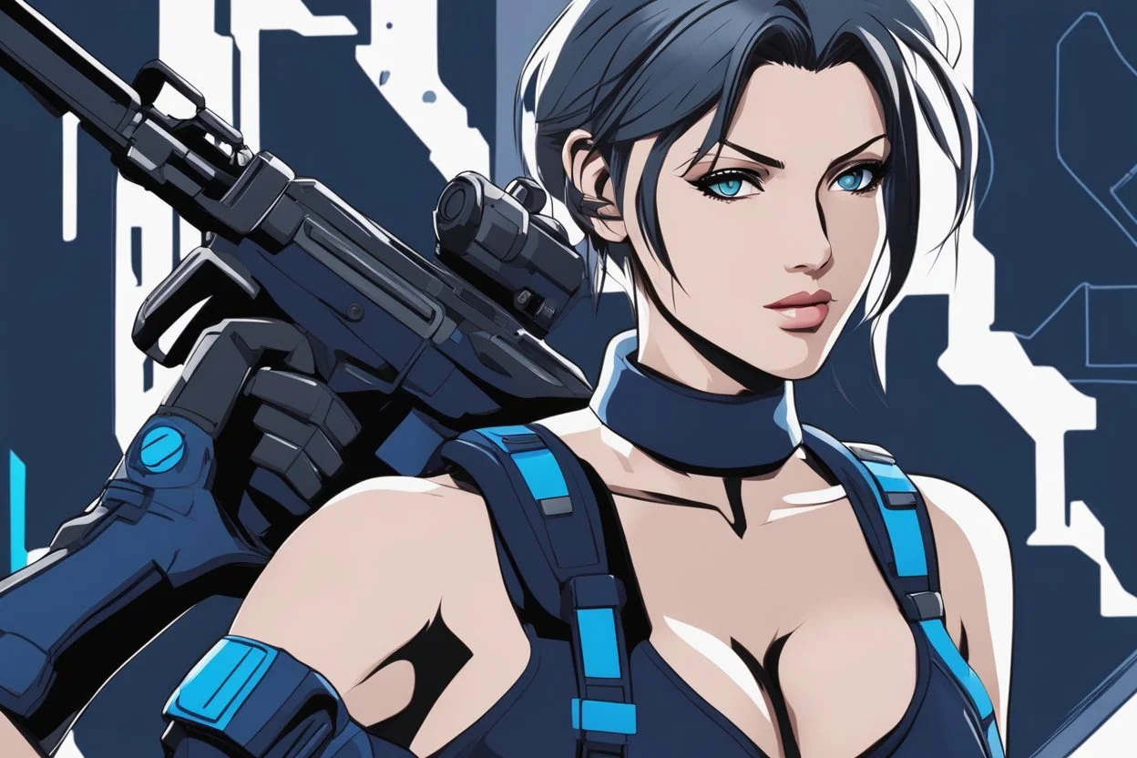 jill valentine in 2D anime artstyle, neon effect, full body, intricate details, highly detailed, high details, detailed portrait, masterpiece,ultra detailed, ultra quality