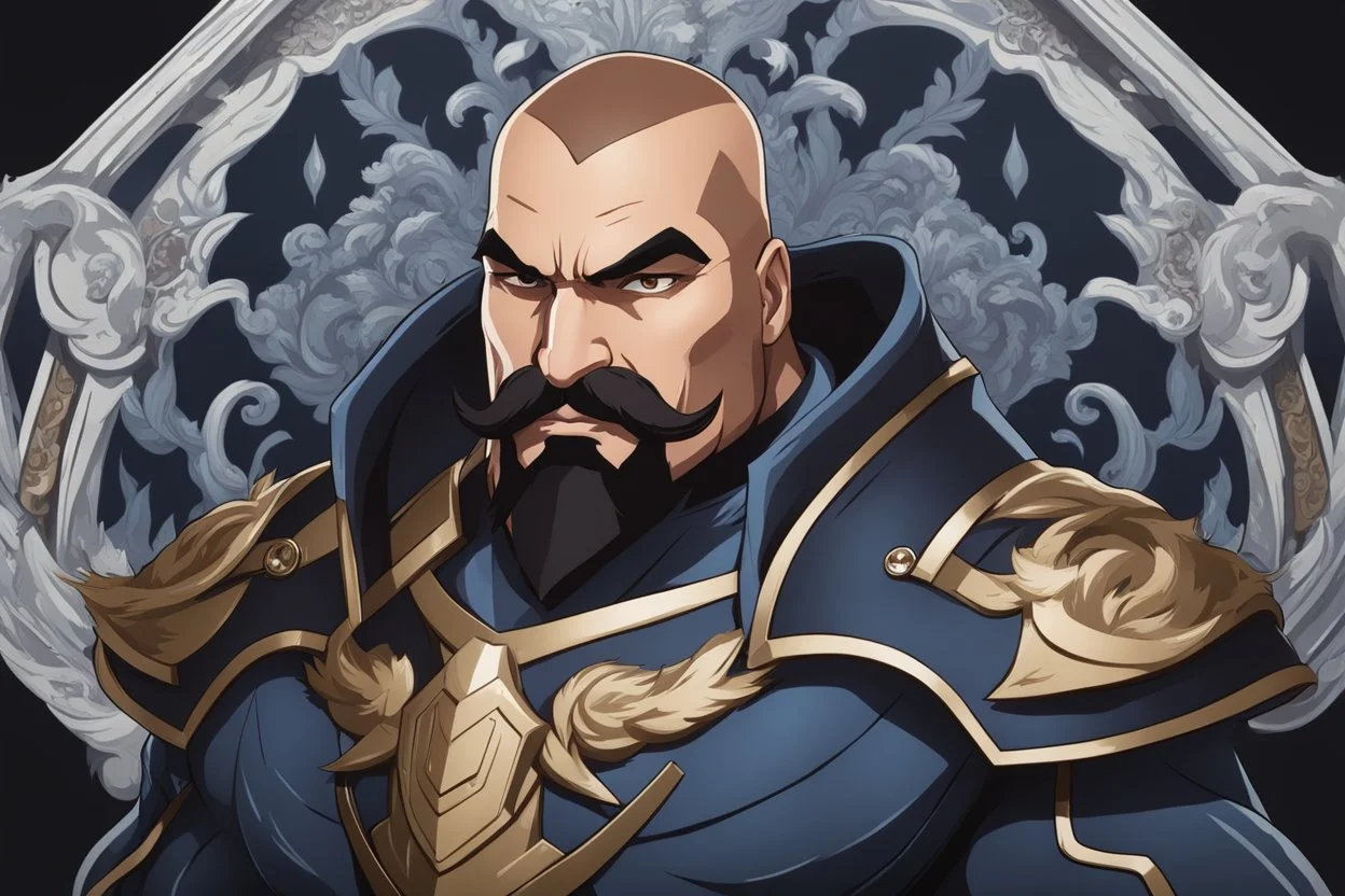 Braum in 8k solo leveling shadow drawing style, big Moustache, intricate details, highly detailed, high details, detailed portrait, masterpiece,ultra detailed, ultra quality