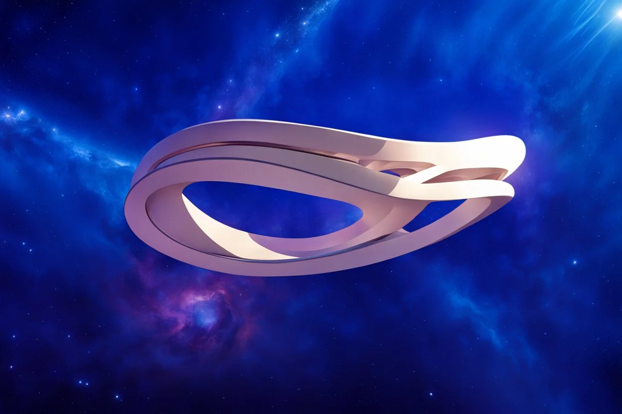 the gigantic starship of Marvel's Galactus "TAA-2" shaped like a Mobius strip, in space