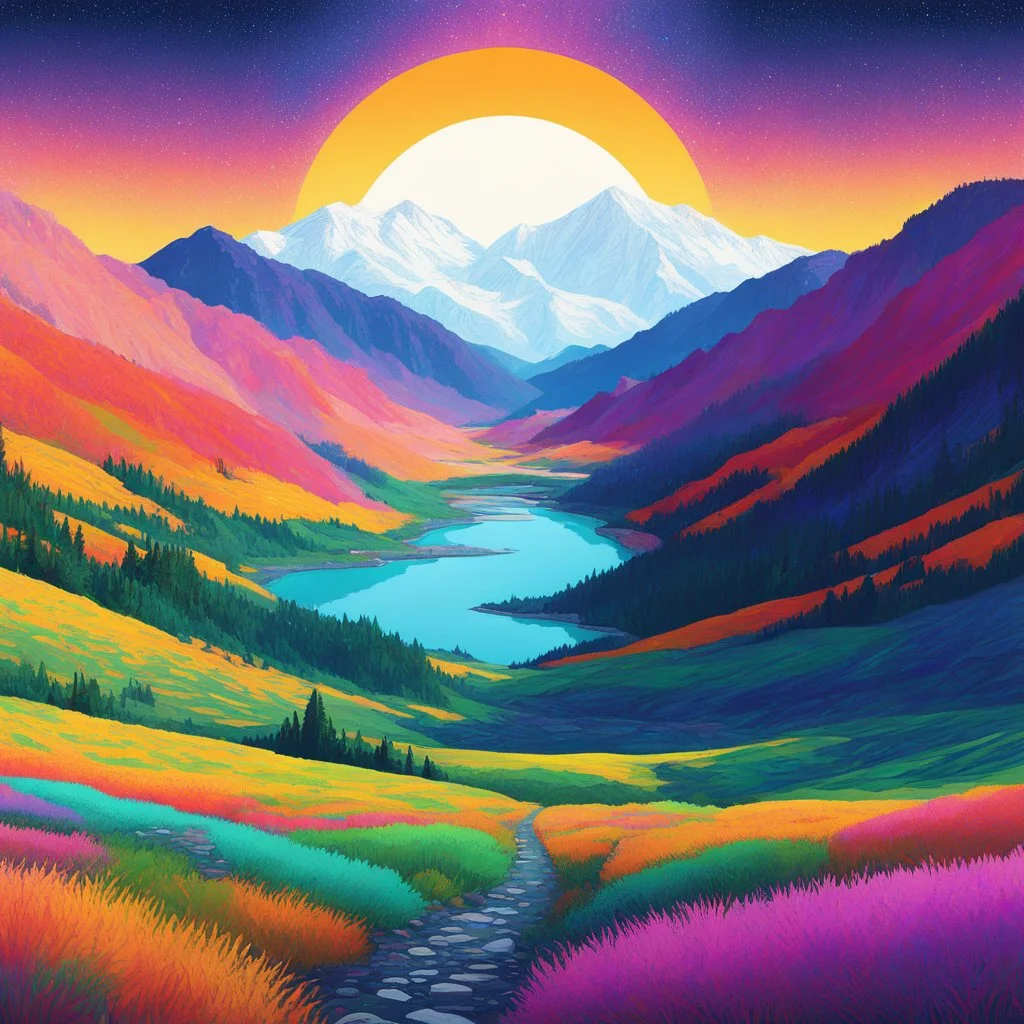 [psychedelic pixel illustration by Jean-Claude Mézières with Kupka's colour palette] realistic photo 8k of the one, in the middle of nowhere