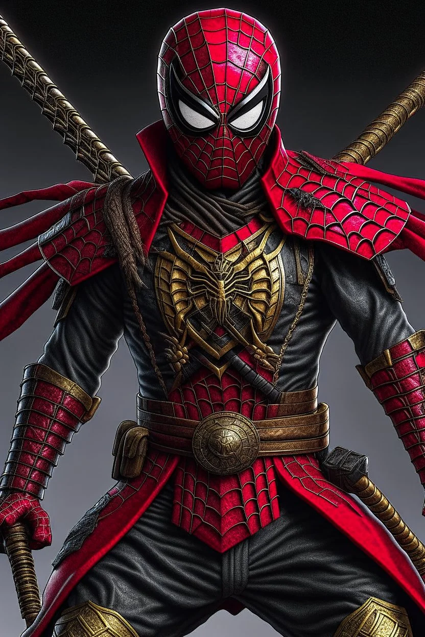 Spider-Man as a futuristic samurai