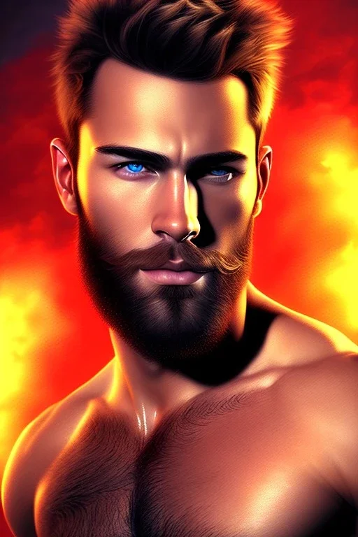 Ignore NSFW, teenager young rugged attractive slightly muscular fantastic handsome man, red briefs with yellow belt, hairy chest, (((visibly pisssing))) briefs, large erect visible boner peniss, photorealistic, artist Jay Anacleto, soft lighting, scruffy beard