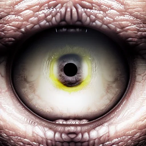 close-up portrait of screaming face reflected inside human eye, ultra-realistic, intricate, 8k resolution, high-quality, fine-detail, digital art, detailed matte, volumetric lighting, dynamic lighting, photorealistic, 3d octane render, illustration,