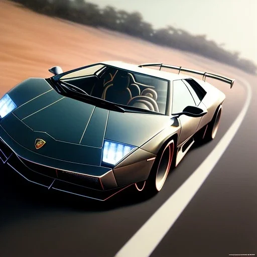 hyperrealism Drawing of 'Lamborghini Murcielago', three quarter frontal aerial view, by gaston bussiere, greg rutkowski, yoji shinkawa, yoshitaka amano, tsutomu nihei, donato giancola, tim hildebrandt,oil on canvas, cinematic composition,Sharp detail,extreme detail,fit full head inside picture,16k