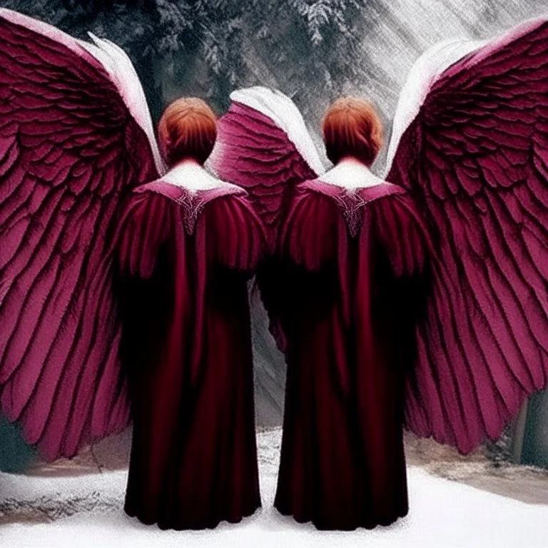 angels with burgundy wings