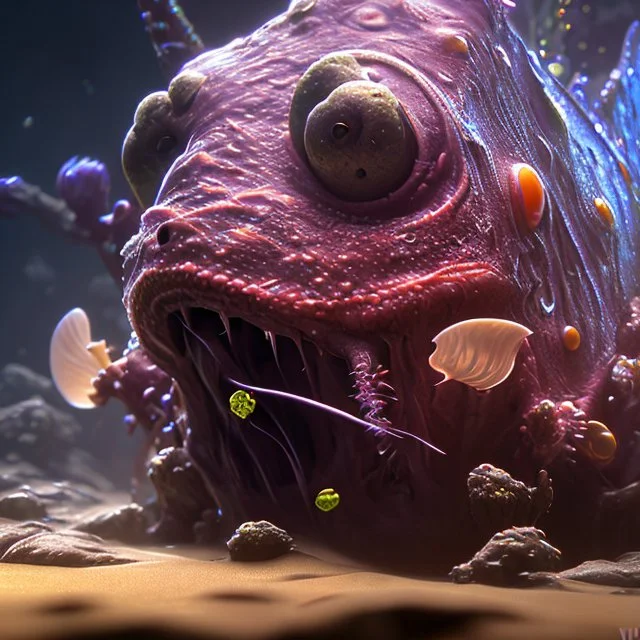 fluid ink angler fish creature, unreal engine 5, 8k resolution, photorealistic, ultra detailed