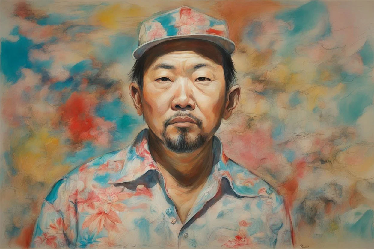 man in Hawaiian shirt by david choe