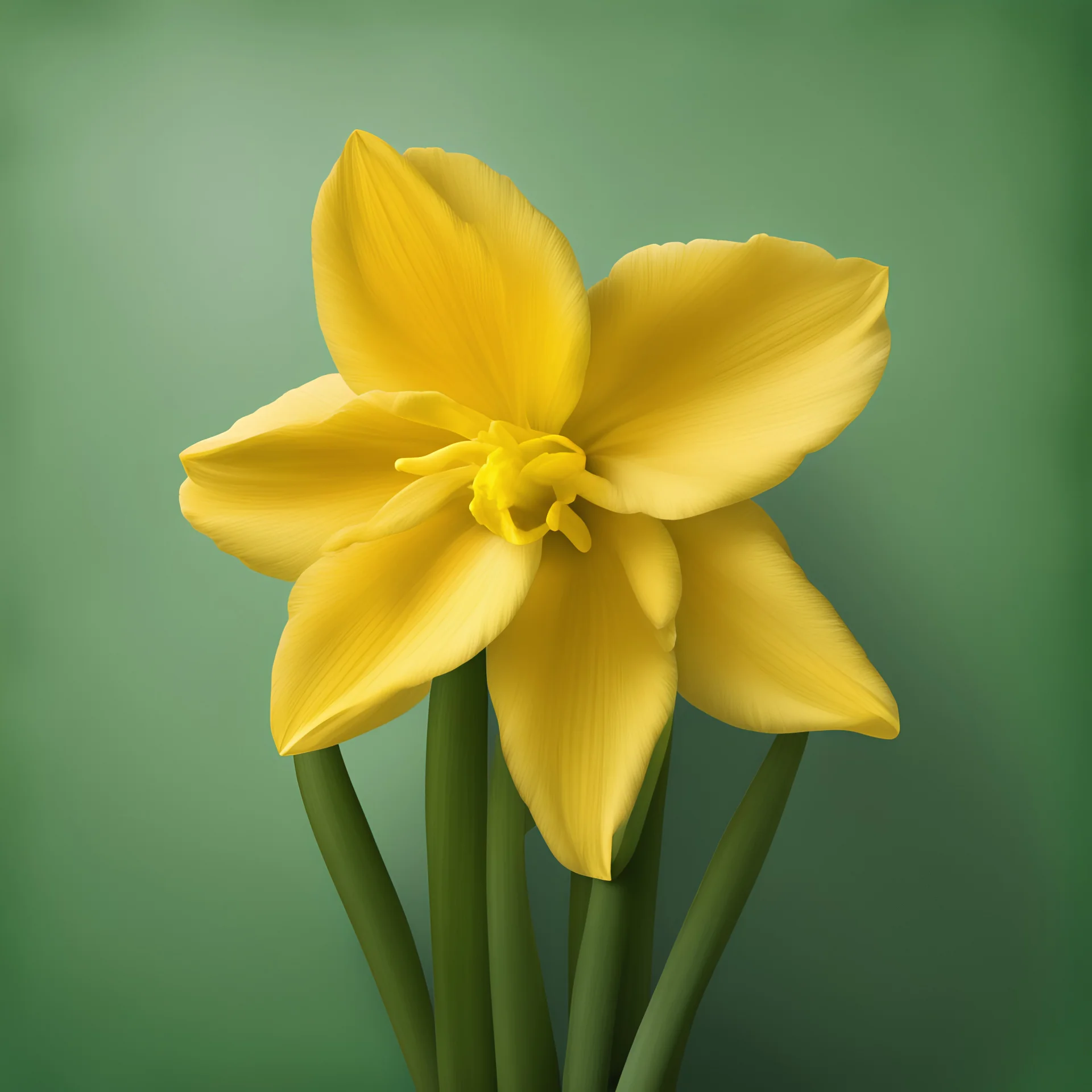 Create yellow daffodil and green background