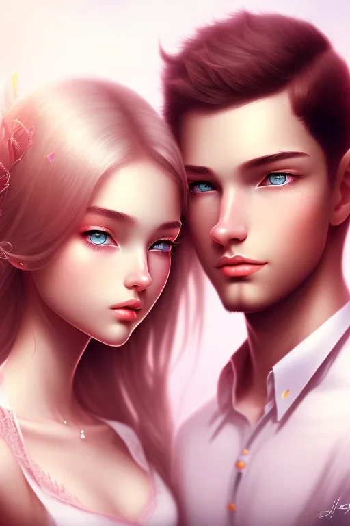 girl and boy, cute, beautiful, close up