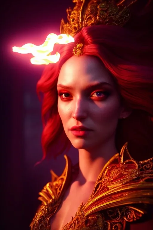 portrait of princes set in magic fire, cinematic lighting, photorealistic, realistic, detailed, volumetric light and shadow, hyper HD, octane render, unreal engine 5 insanely detailed and intricate, hypermaximalist, elegant, ornate, hyper-realistic, super detailed --v 4