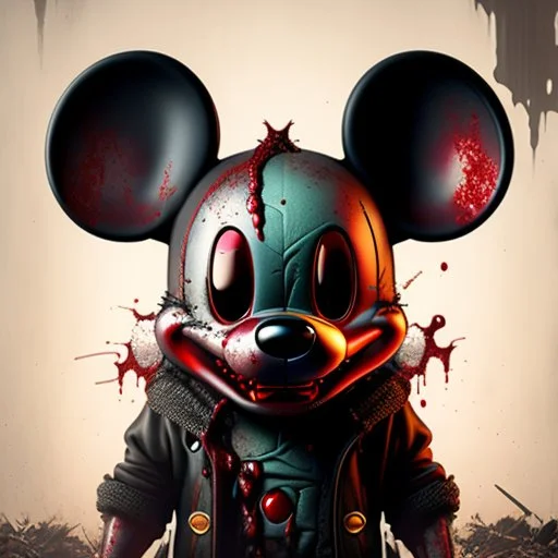 zombie mickey mouse, photorealism, horror, evil, hungry, rotted, high resolution