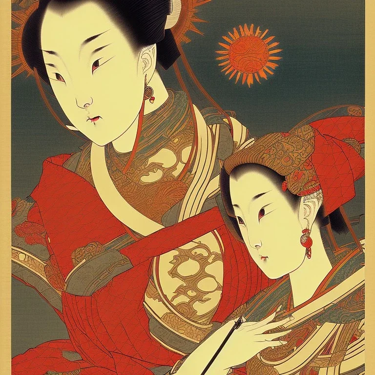  Ukiyo-e style, sun