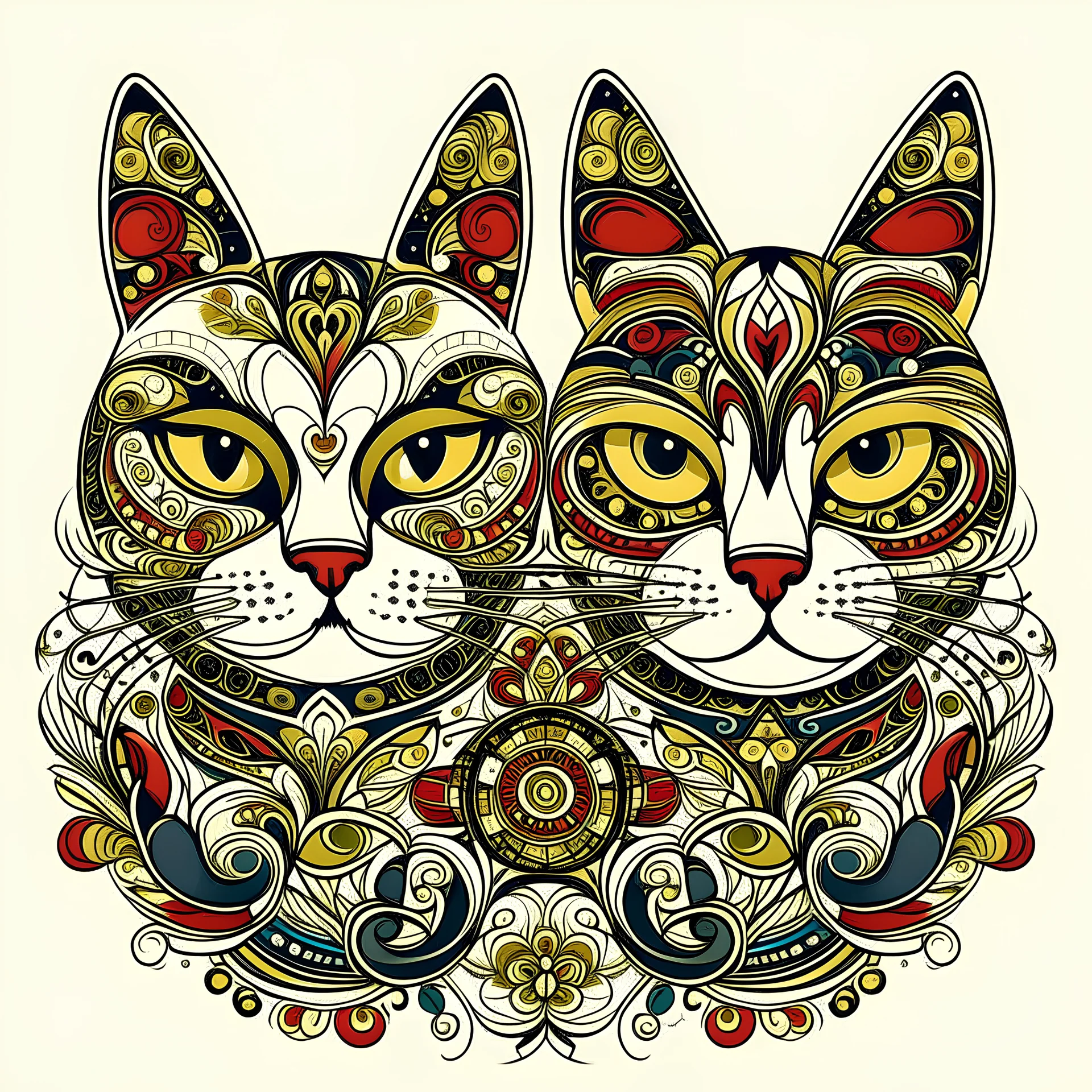 Ornamental cats as clipart