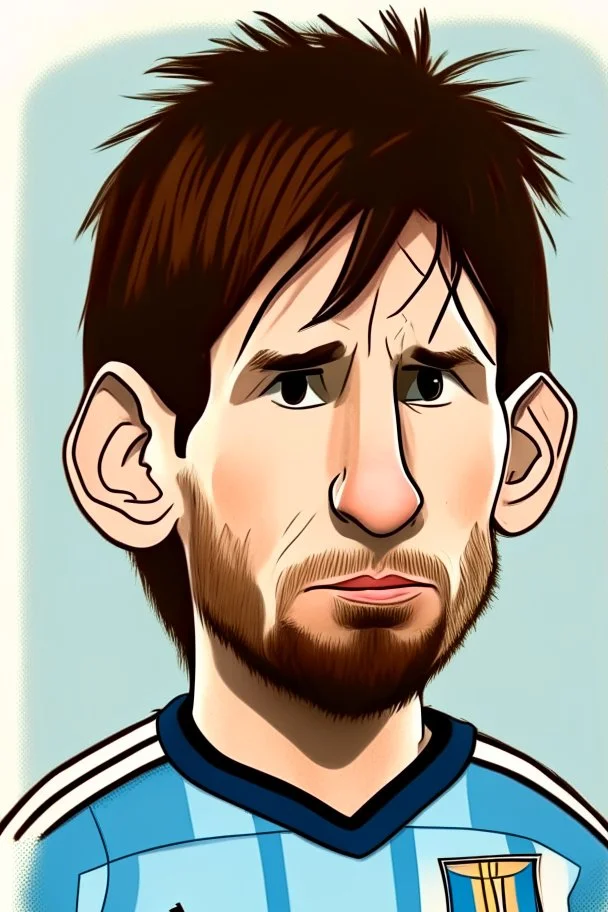 Lionel Messi Argentine football player ,cartoon 2d