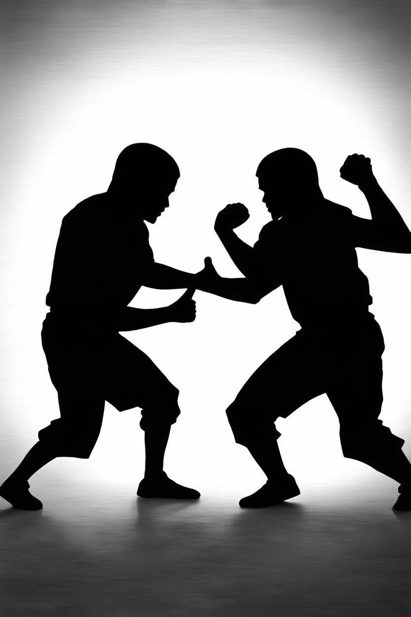 a distressing image of two shadows preparing to fight