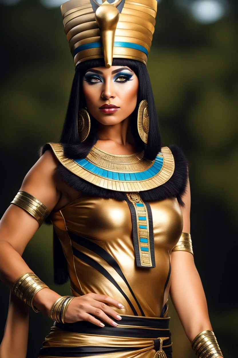 cleopatra, pharaoh makeup, full body shot, written by Orcinus Orca, Ultra detail face