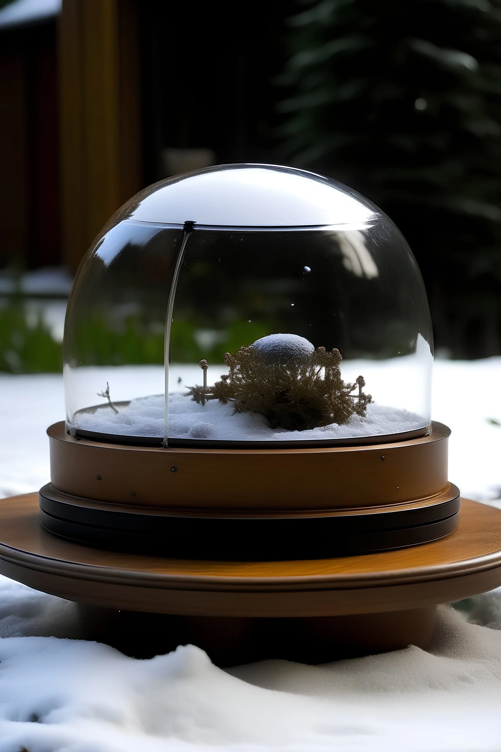 a snow globe trap that currently has no occupan