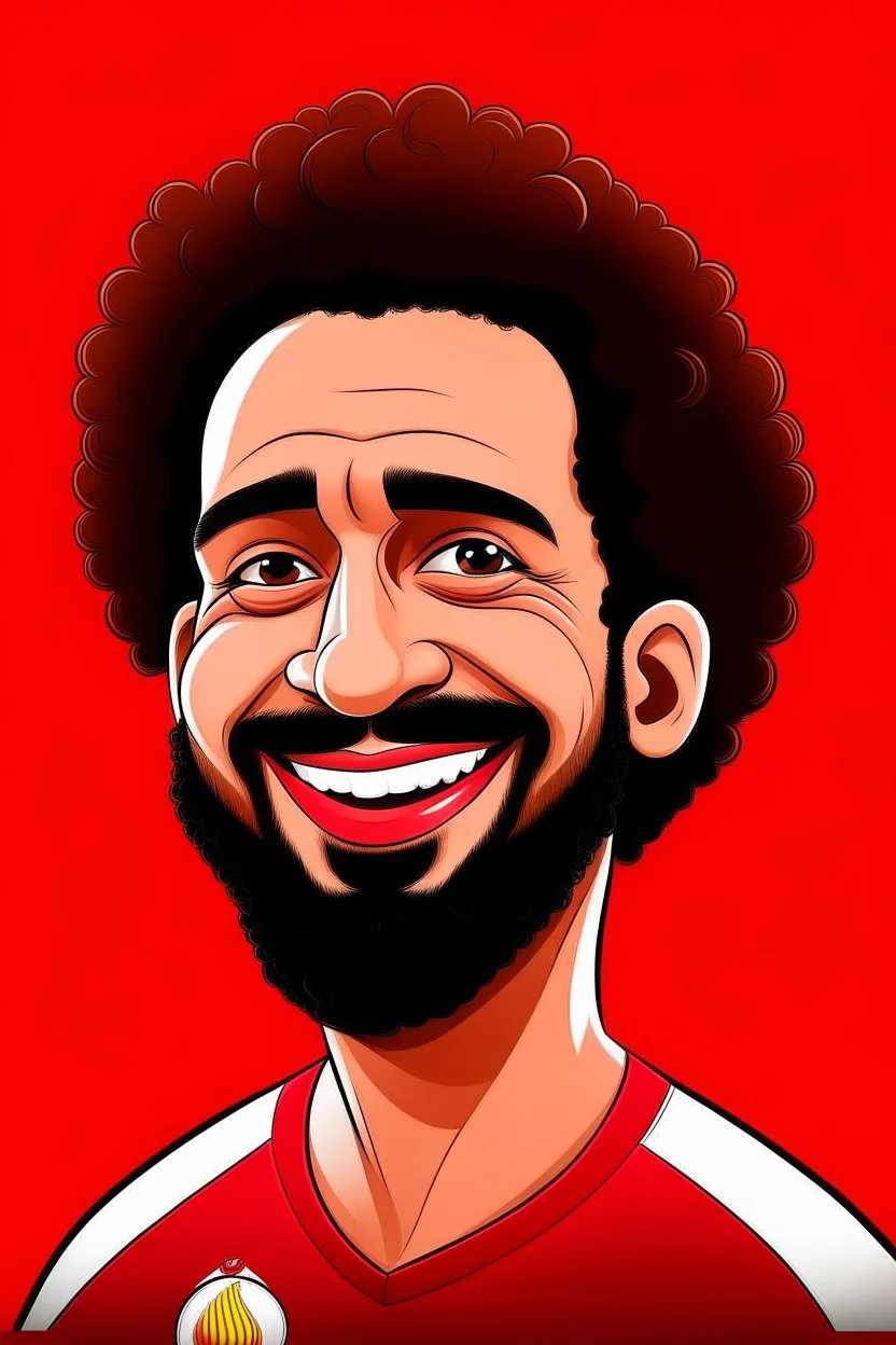 mo salah football player cartoon 2d