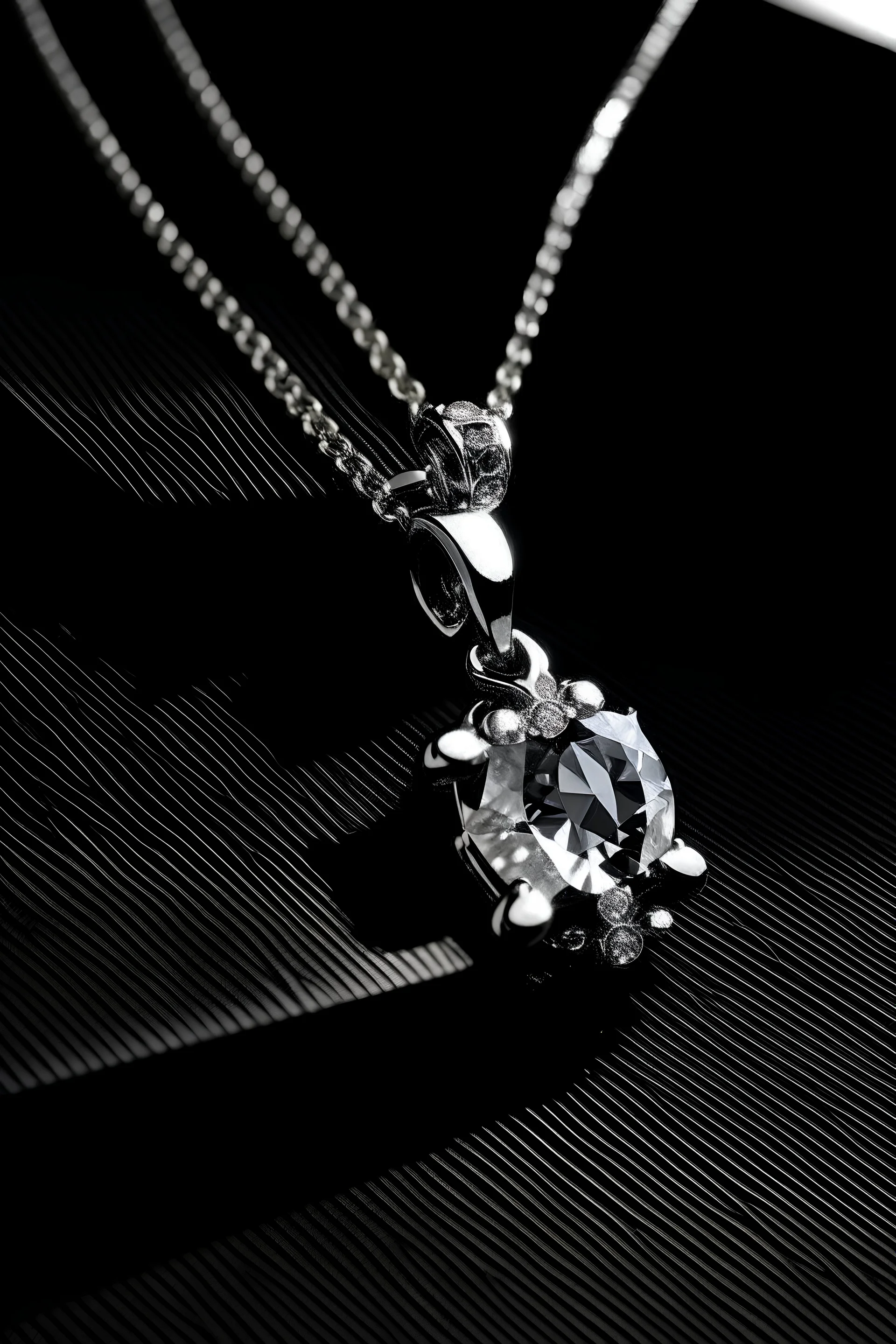Please give me the diamond necklace in the picture on a white background with a dark shadow