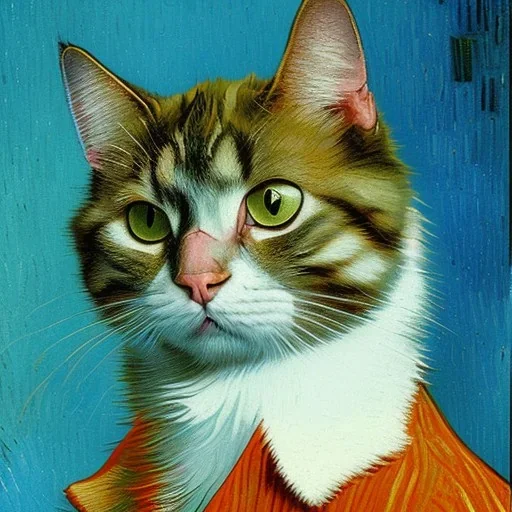 Portrait of a cat by Van Gogh