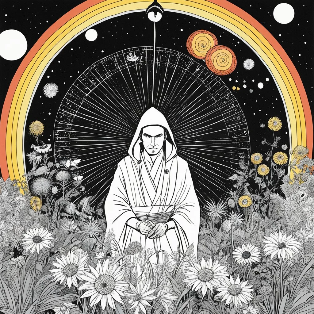 illustration by underground comix artist, Brion Gysin of: Jedi's flower power
