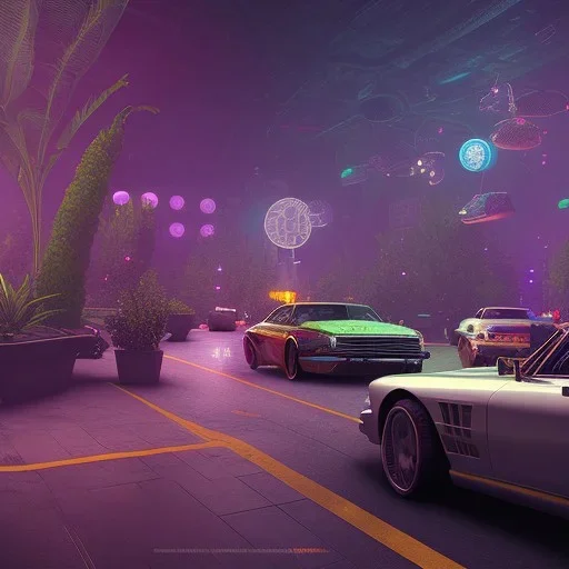 Grand theft auto, ultra realistic, intricate details, ultra highly detailed, shiny, smooth, studio quality, octane render, Surrealism, Triadic colour scheme,glow-stick, ambient lighting,nightclub lighting, polaroid, 100mm, --ar 1:1 --v4