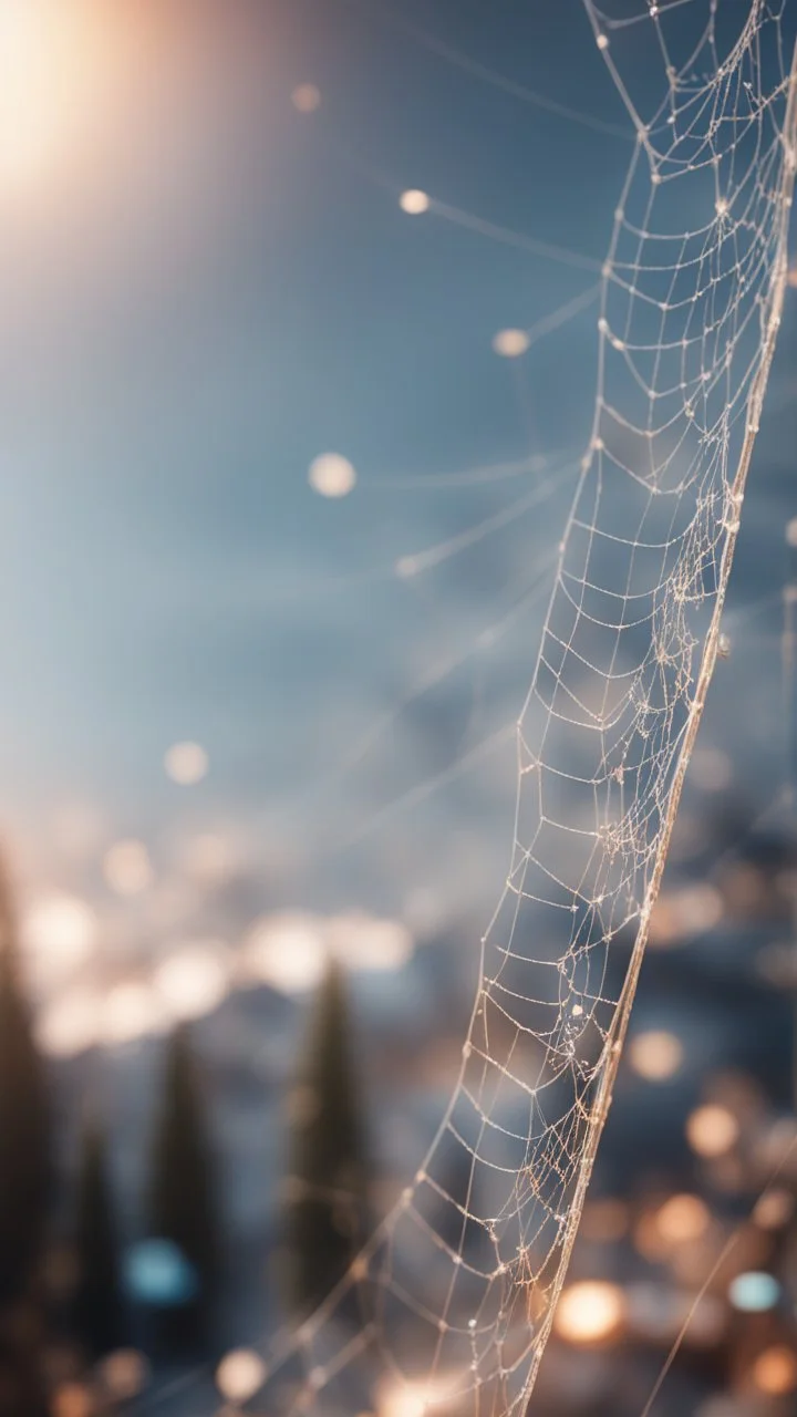 a spider web that looks like a ski jump, bokeh like f/0.8, tilt-shift lens 8k, high detail, smooth render, down-light, unreal engine, prize winning