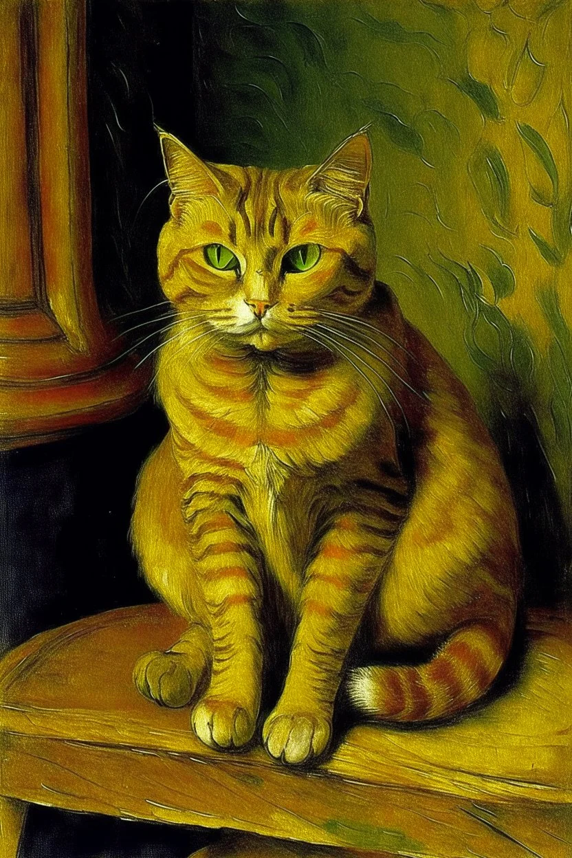 Portrait of a cat by Van Gogh