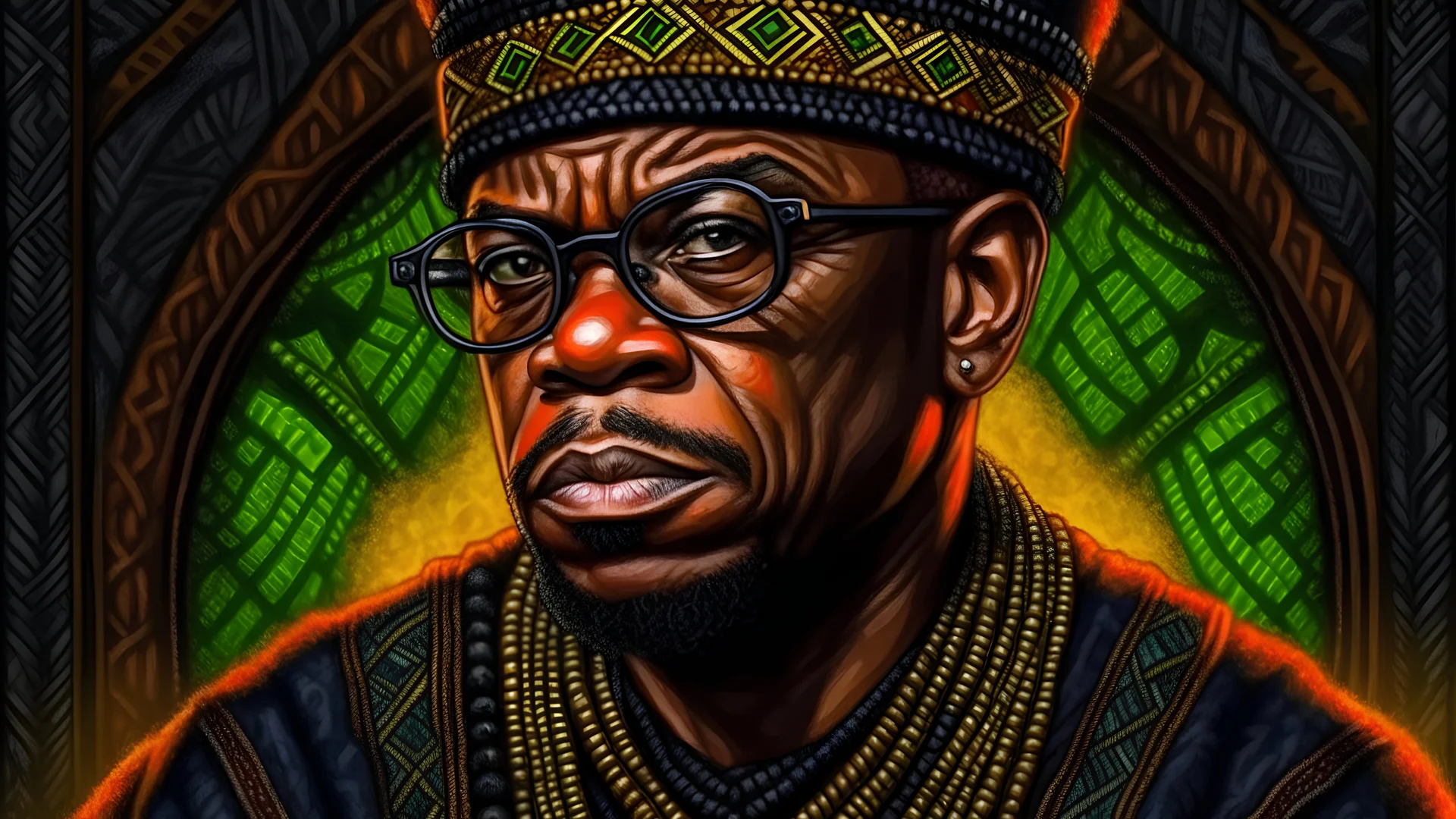 portrait of malcolm x as king of wakanda