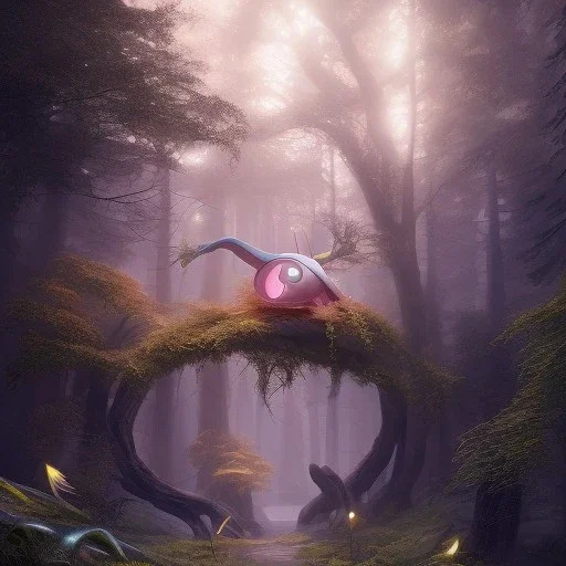 Mystery pokemon,Ambiance dramatique, hyperrealisme, 8k, high quality, lot of details, portrait,