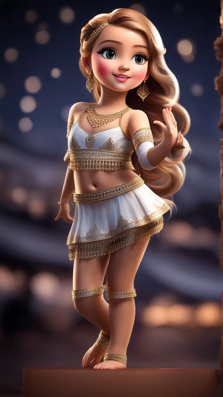 fullbody pretty young girl dancing arabic belly