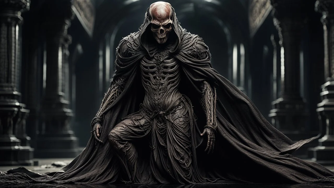 a horrifying wraith warrior. brutal carnage on a battle field. fantasy setting. h.r. giger. armor melted into the skin. blood. intense horror. blind terror. scared to death. a masterpiece, fantasy concept art, dynamic lighting, hyperdetailed, intricately detailed, deep color, Unreal Engine, volumetric lighting, Epic cinematic brilliant stunning intricate meticulously detailed dramatic atmospheric maximalist digital matte painting