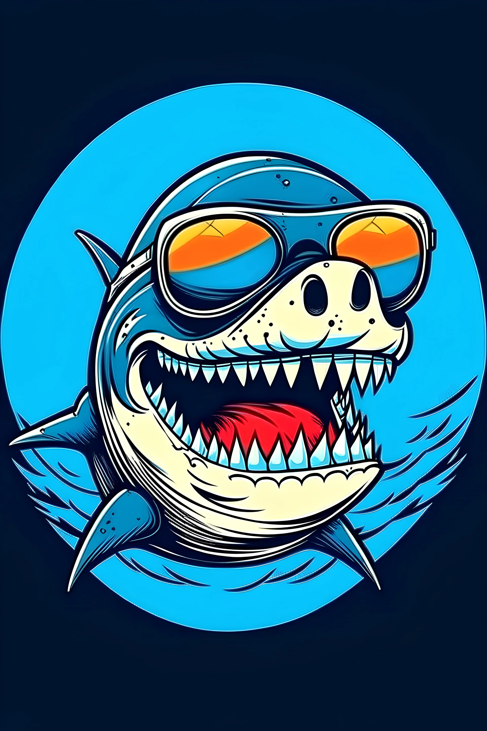 A Shark wearing sunglasses vector image for a t-shirt