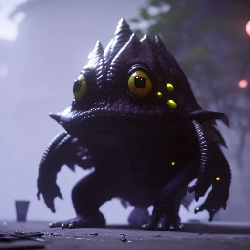 Cute fluid ink creature, big black eyes, unreal engine 5, 8k resolution, photorealistic, ultra detailed, by greg rutowski