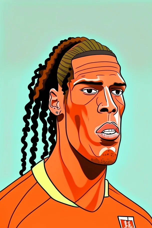 Virgil van Dijk Dutch football player cartoon 2d