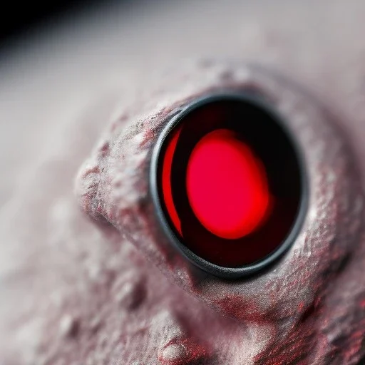 a red stone ring on a pedal, Macro lens, highly detailed