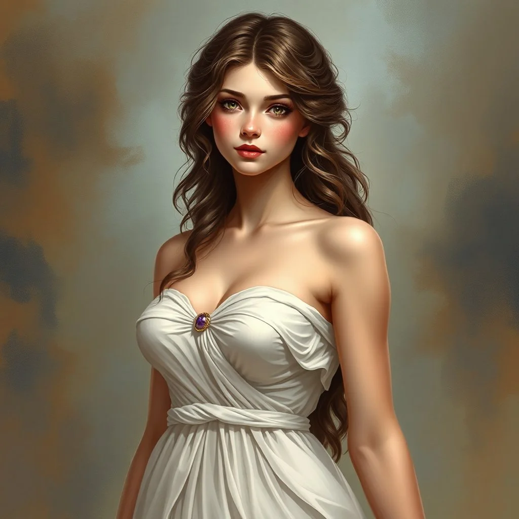 a pretty woman, Aphrodite, young, pretty, dress, digital art
