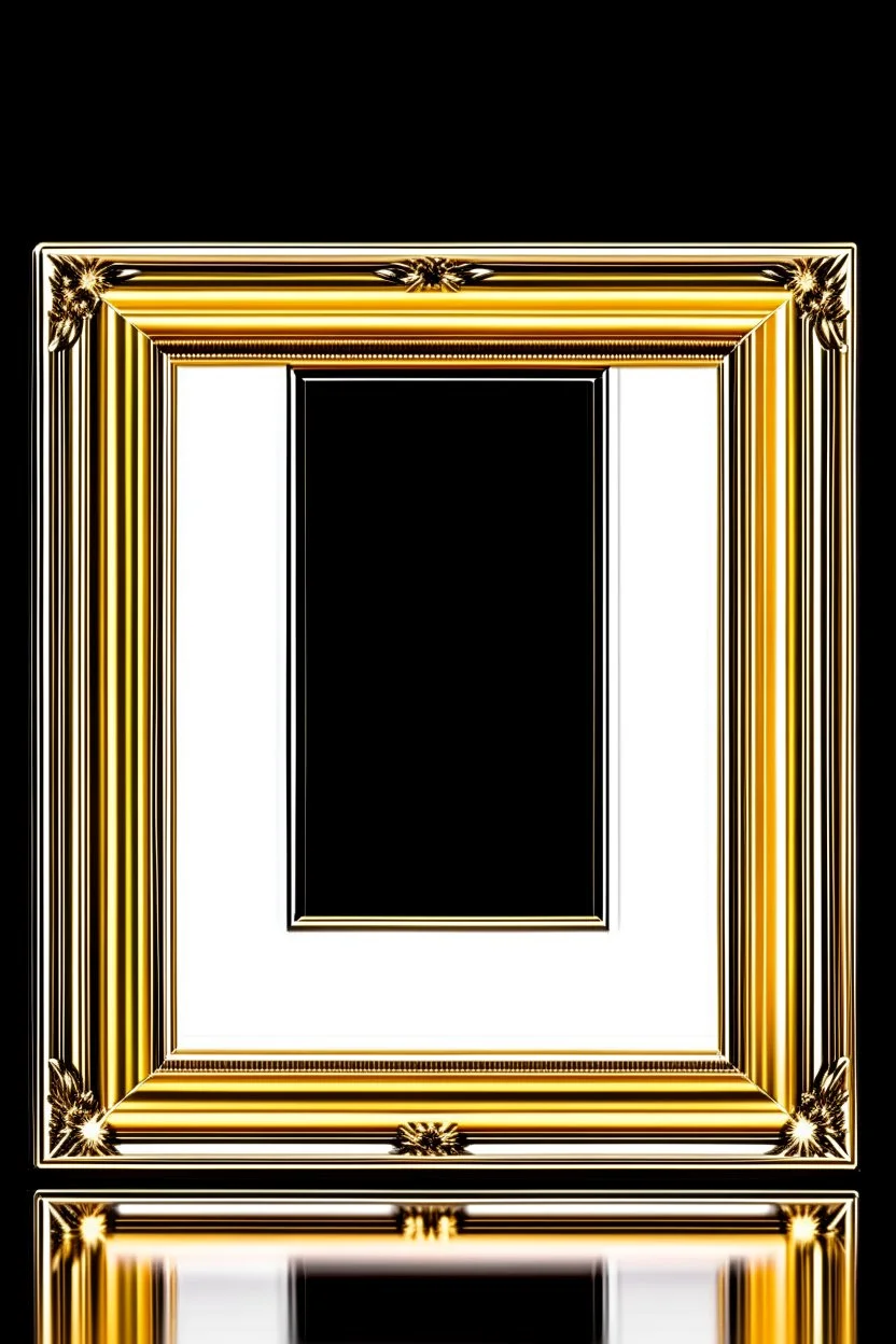 rectangular gold delicate art deco picture frame