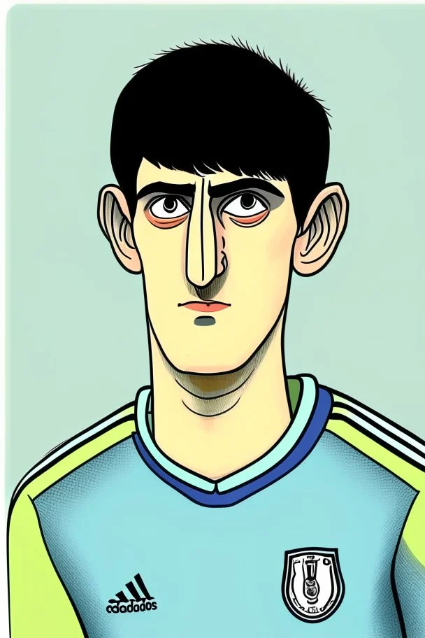 Thibaut Courtois Belgian soccer player cartoon 2d