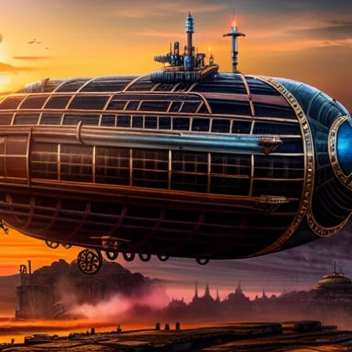 fullbody Drawing of 'sketch of steampunk Airship as in the movie mortal engines(2018)',intricate detail,andrea bonelli,Kilian Eng,Ohrai,evan lee,Aleksandr Sidelnikov,KyuYong Eom,three quarters frontal aerial view,toned colors,32k