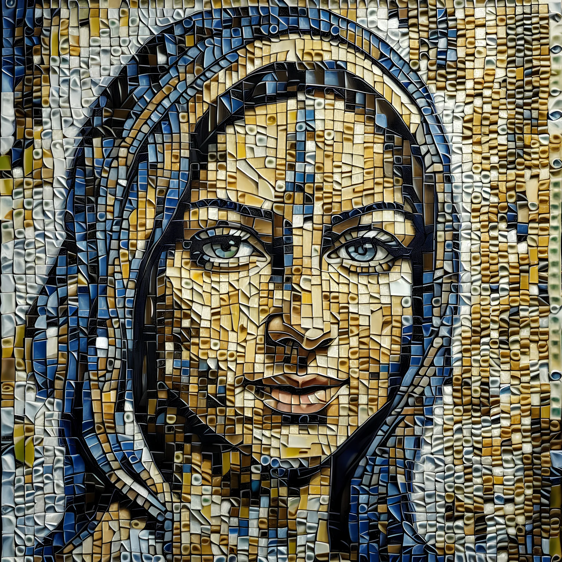 Mosaic portrait of beautiful Arabic woman