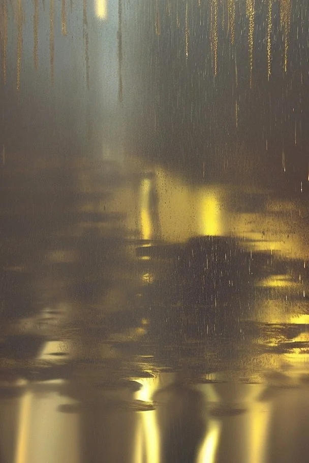 Rain falls and turns everything in front of him into gold