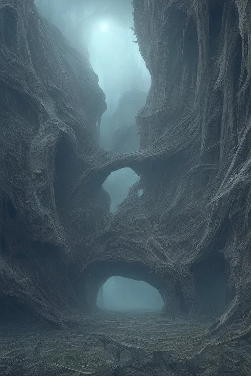 Max Ernst spooky landscape, 8k, houdini render, ultra realistic, distress, anguish, figure