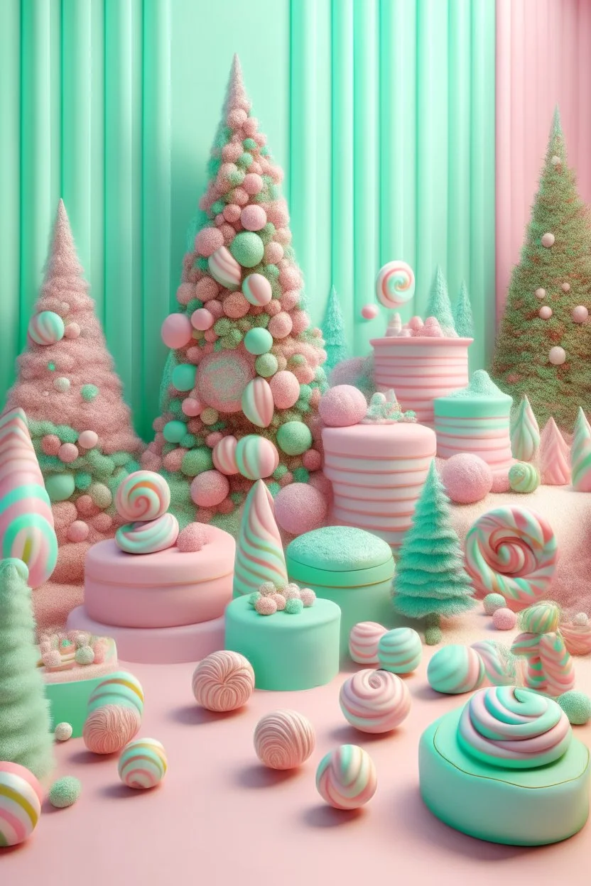 Candyland Christmas in pastel