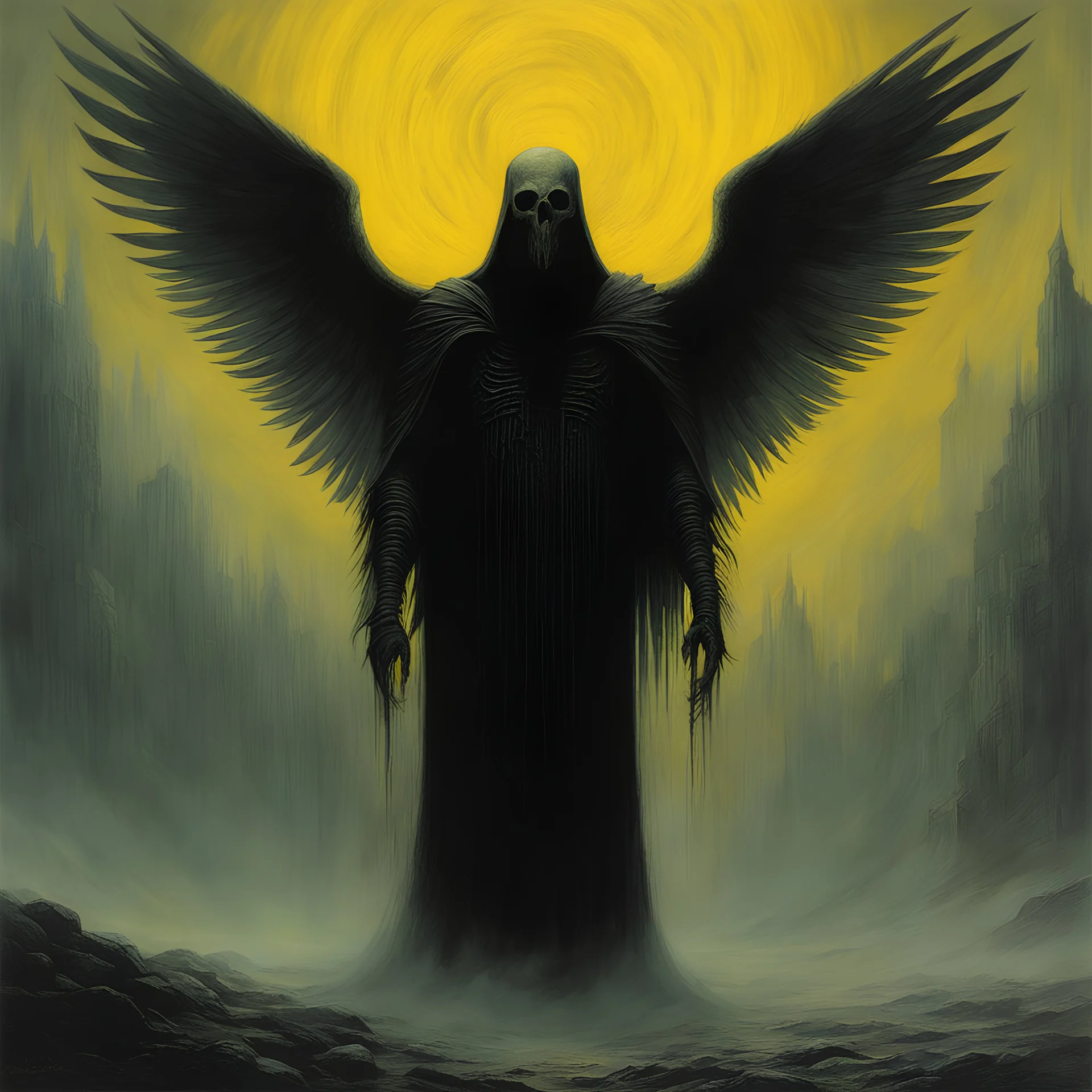 [art by Zdzisław Beksiński] Angel of Death from Hellboy The Golden Army